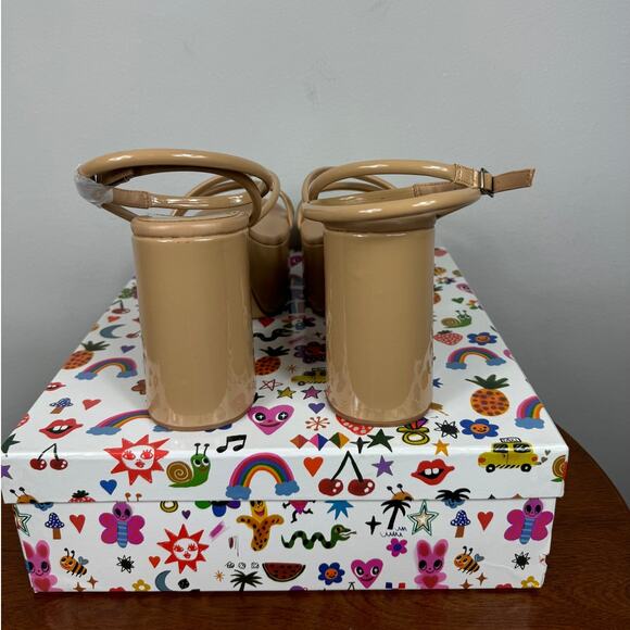 New Jeffrey Campbell Mamba Platform Sandal in Dusty Nude Patent Size 11 - Picture 7 of 9